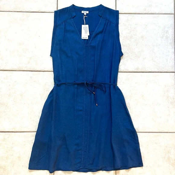 NWT Splendid Willow Tie-Waist Dark Wash Dress - Picture 4 of 13